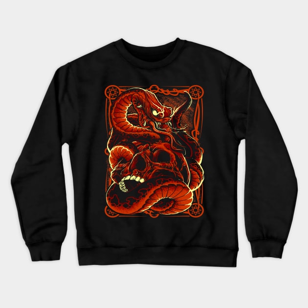 Skull with Snake 02 Crewneck Sweatshirt by KawaiiDread